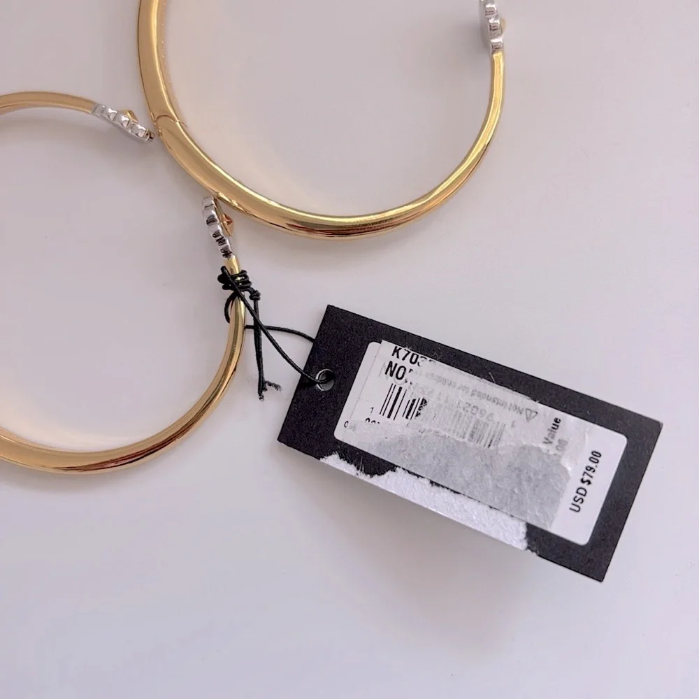 Lot of 2x NEW [kate spade] Spades & Studs Gold Metal Cuff Flower Bracelets - Picture 12 of 14